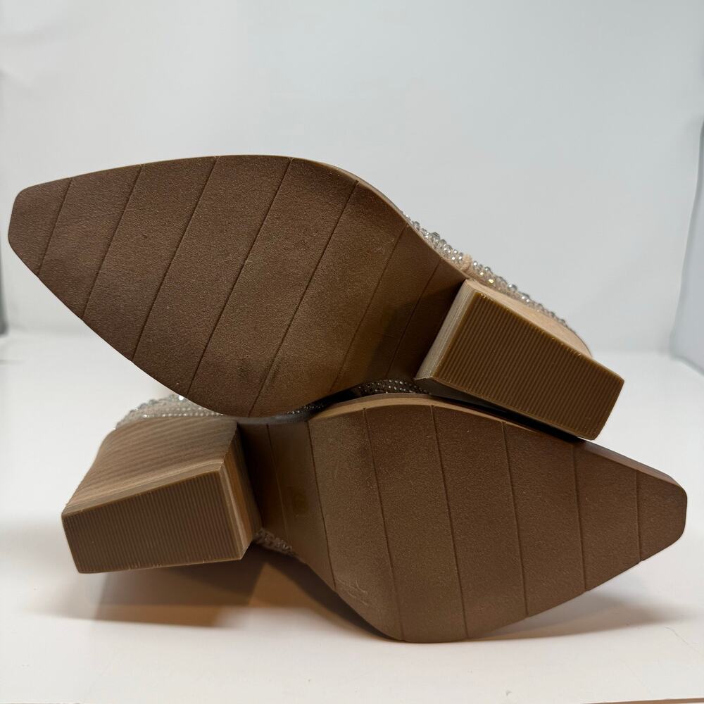 Madden Girl Apple Western Boots Womens 8 Sand Rhinestones Cowboy Boots NIB - Picture 11 of 15